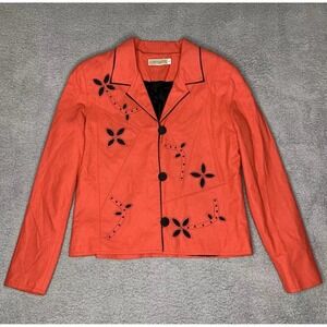 VTG Canvasbacks Jacket 10 Wool Blend USA‎ Made Red Black Patchwork Artsy Blazer